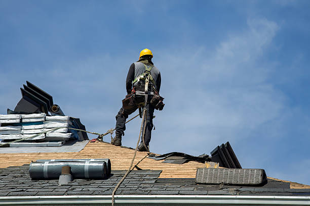 Professional Gutter Installation technician working in Lisbon Falls, ME